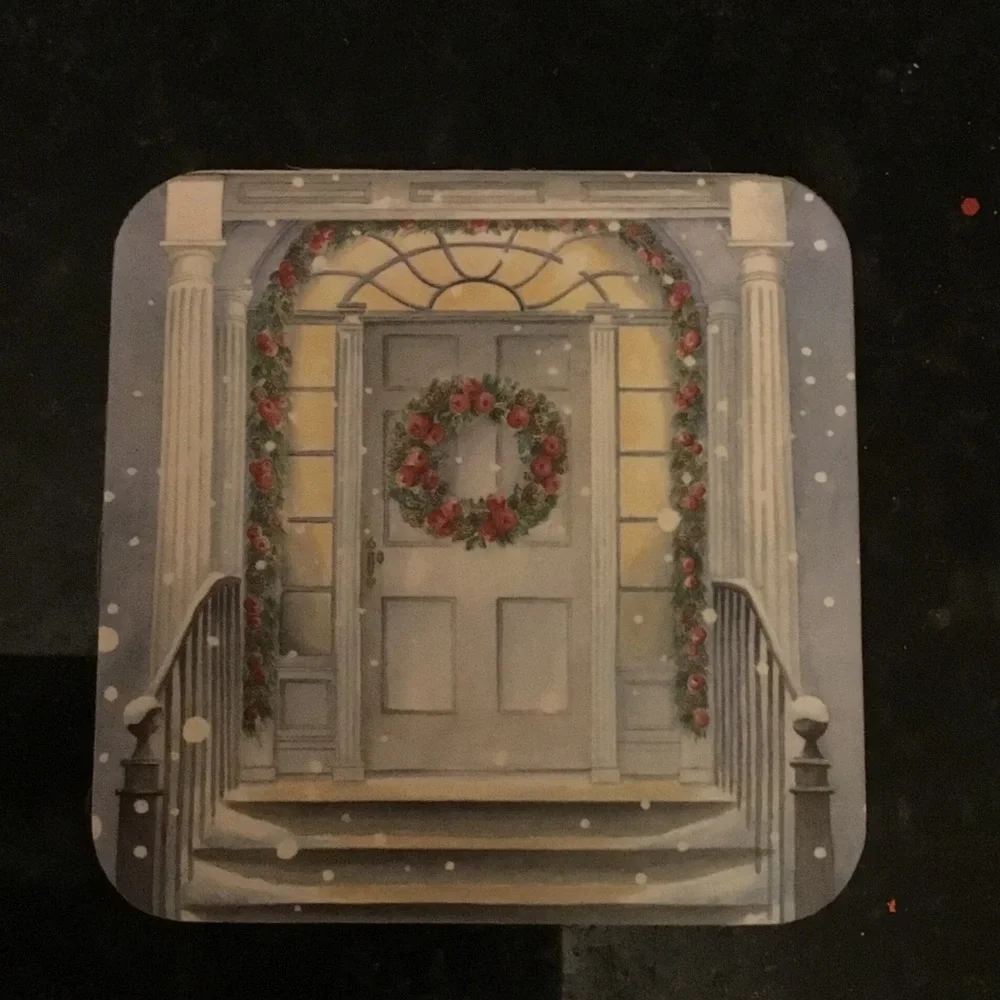 Festive Holiday Door‎ Coasters Set